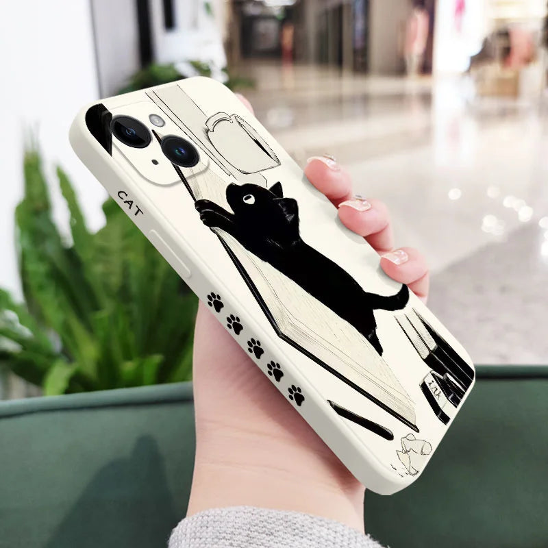Naughty Cat Phone Case For iPhone 15 14 13 12 11 Pro Max Mini X XR XS SE2020 8 7 Plus 6 6S Plus Cover