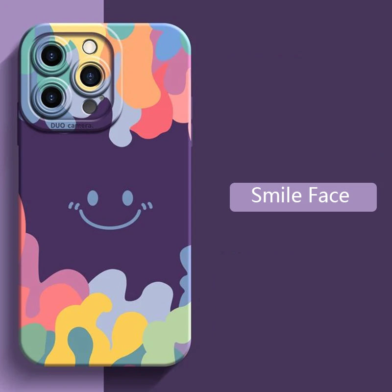 Luxury ice cream Smile Face Case For Samsung S24 S22 Ultra S23 Plus S21 S20 FE A32 A72 A73 A33 A13 A53 A52 A34 A14 A54 5G Cover