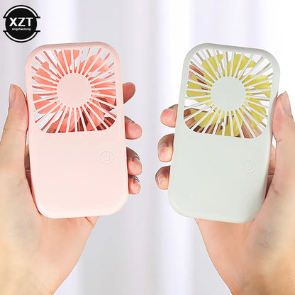 Handheld Usb Mini Fan Portable Pocket Fan Office Dormitory Desktop Fan Outdoor Travel Air Cooler Three-speed Wind Speed