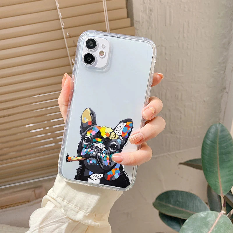 Pug Dog French Bulldog Shockproof Phone Case for iPhone 14 15 11 12 13 Pro Max 8 7 Plus X XR XS Couple Lover Friend Cover Coques