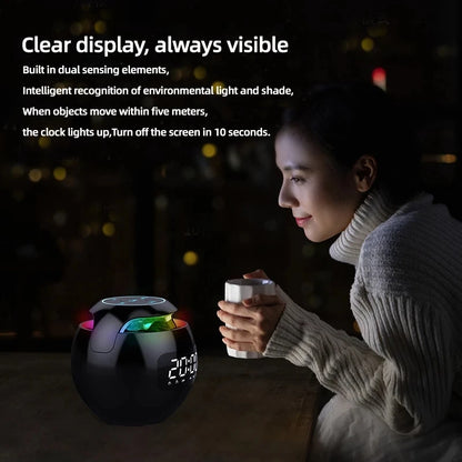 G90 New Clock Colorful Bluetooth Speaker Mini Portable Household Ball Card Lock and Load Spray Bluetooth Speaker