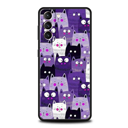Fashion Cute Cat Aesthetics Phone Case For Samsung Galaxy S22 S20 FE S21 Ultra 5G S9 S8 S10 Plus S10E Note 10 Lite 20 Soft Cover
