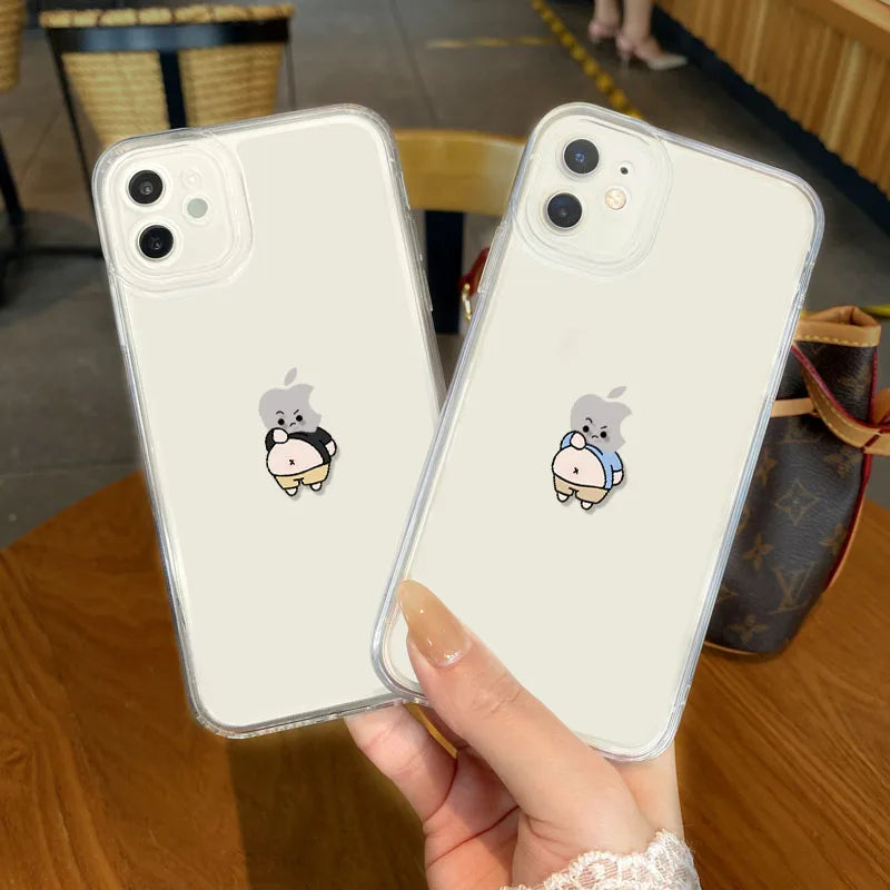 Funny Matchstick Men Clear Phone Case For iPhone 14 13 12 11 15 Pro Max 13 Mini XS Max XR SE 8 14 Plus Transparent Fundas Covers