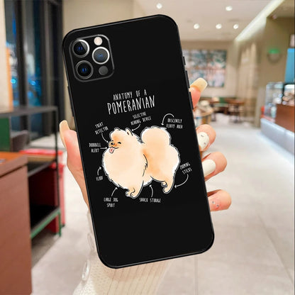 Pomeranian Dog Phone Case For iPhone 15 12 13 11 14 Pro Max Mini X XR XS Max 6S 7 8 Plus SE 2020 2022 Coque