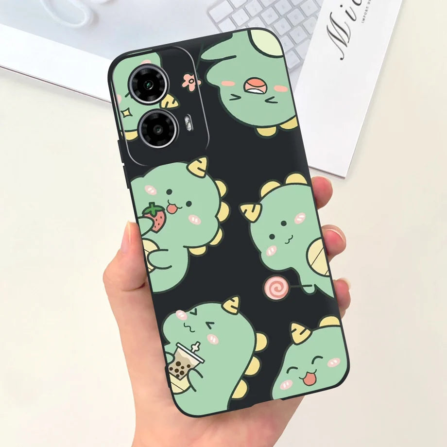 For Motorola Moto G34 / G24 / G04 / G24 Power Phone Case Soft Matte Silicone Cartoon Animal Fashion Bumper For Motorola G24 G04