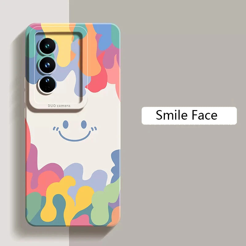 Luxury ice cream Smile Face Case For Samsung S24 S22 Ultra S23 Plus S21 S20 FE A32 A72 A73 A33 A13 A53 A52 A34 A14 A54 5G Cover