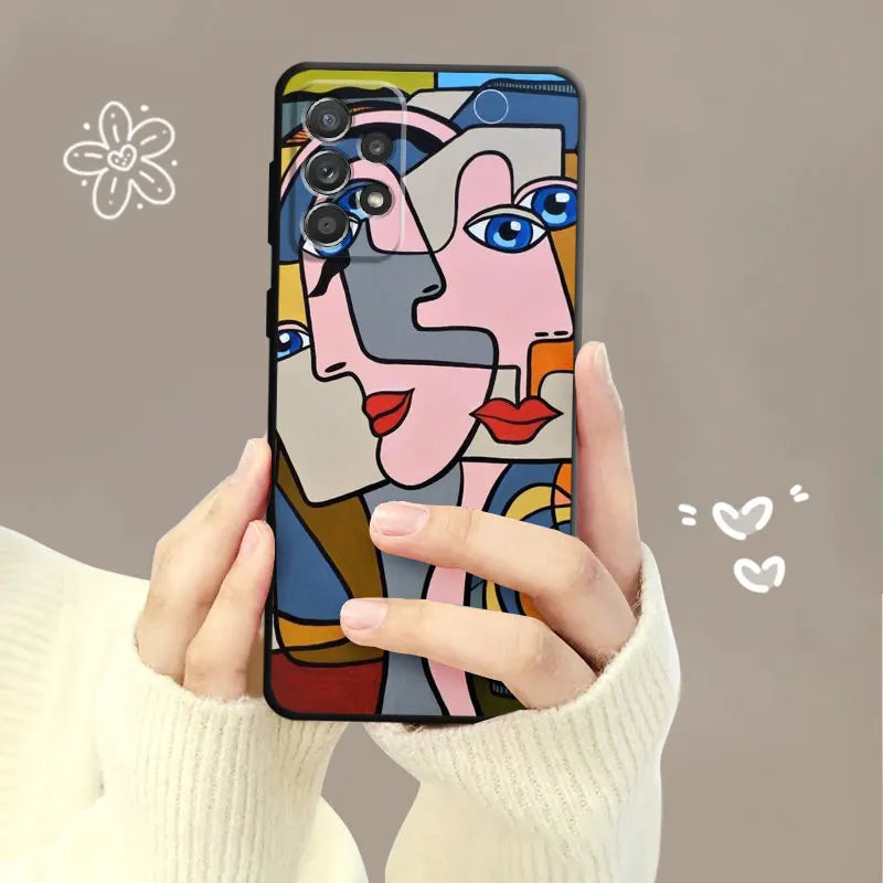 Picasso Abstract Art Painting Case For Samsung Galaxy A14 A73 A53 A71 A51 A31 A33 A22 A12 A21s A13 A32 A52s A72 A52 A23