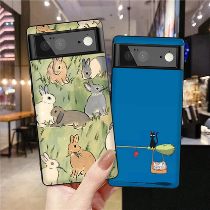 Cartoon Cute Cat Phone Case for Google Pixel 8 Pro  7Pro 7 6a 6 6Pro 5 5a 5G 4XL 4 3XL 3 3a 3aXL 4a Soft Silicone Cover Fundas