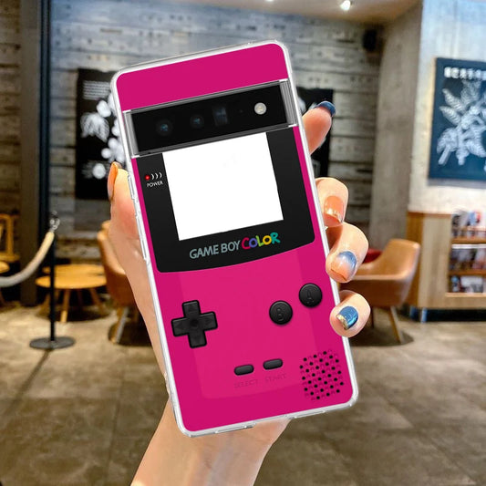 Gameboy Boy Game Phone Case For Google Pixel 8 7 6 Pro Soft TPU Shell For Pixel 6A 5 4 5A 4A 3A XL 5G Shockproof Clear Cover