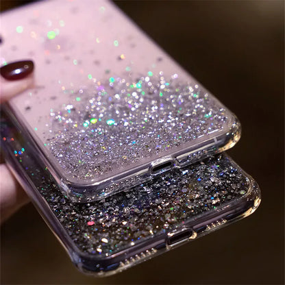 Gradient Jelly Color Glitter Phone Case For Samsung Galaxy S23 S22 Ultra S21 FE S8 S9 S10 S20 Note 10 Plus NOTE20U Epoxy Cover