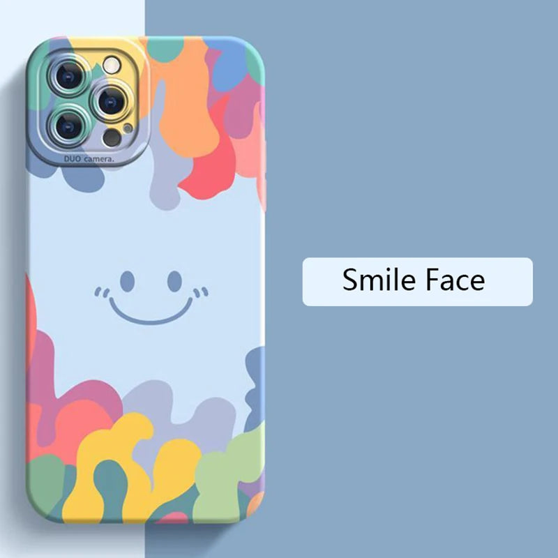 Luxury ice cream Smile Face Case For Samsung S24 S22 Ultra S23 Plus S21 S20 FE A32 A72 A73 A33 A13 A53 A52 A34 A14 A54 5G Cover