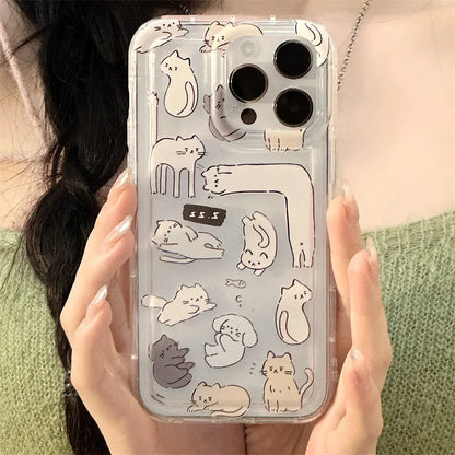 Sleep cat cartoon silicone soft cute shell For iphone x xr xsmax 12mini 13 11 14 pro max promax 7 8 plus lovely phone case cover