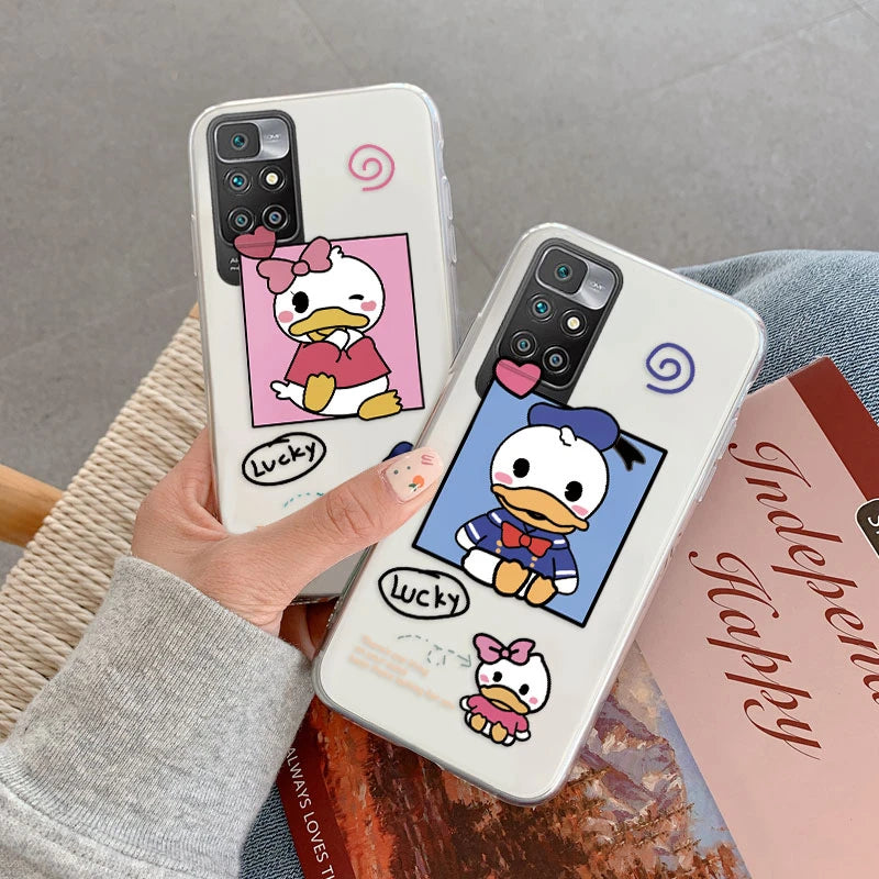 for Xiaomi Redmi 10 Phone Case Mickey Minnie Mouse Daisy Donald Duck Stitch Clear Soft Silicone Redmi10 2022 Transparent Cover