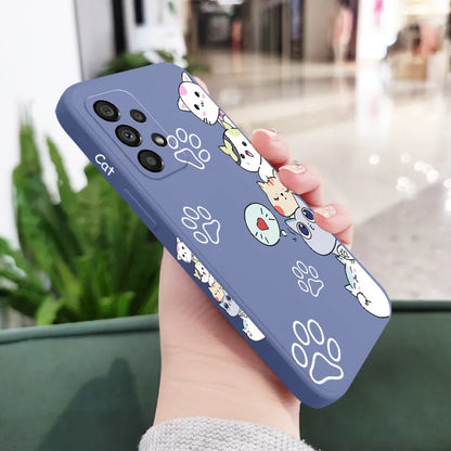 Stacking Cats Phone Case For Samsung A54 A34 A24 A14 A73 A53 A33 A23 A13 A03S A04 A04S A72 A52 A52S A32 A22 A12 A71 A51 4G 5G