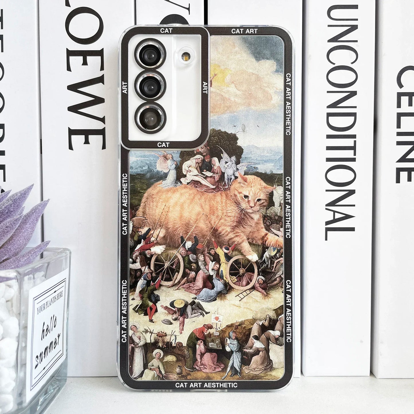 Fun Cat Art Case For Samsung Galaxy S20 Plus S21 FE S22 S23 Ultra A53 A52 A54 A33 Van Gogh Gustav Klimt Mona Lisa Phone Cover