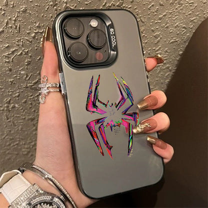 Color Spider Matte Laser Phone Case For iPhone 11 12 13 14 15 Pro Max XS X XR 7 8 15 Plus SE 2020 Shockproof Armour Bumper Cover