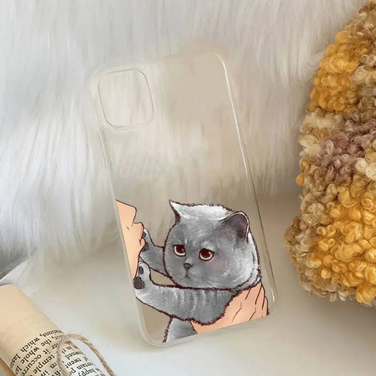 a phone case with a picture of a cat on it