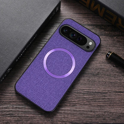 For Pixel 8A Case Fabric Cloth MagSafe Case For Google Pixel 9 XL 9XL 8 7 6 Pro 8A 7A 6A Magnetic Charging PC Shockproof Cover