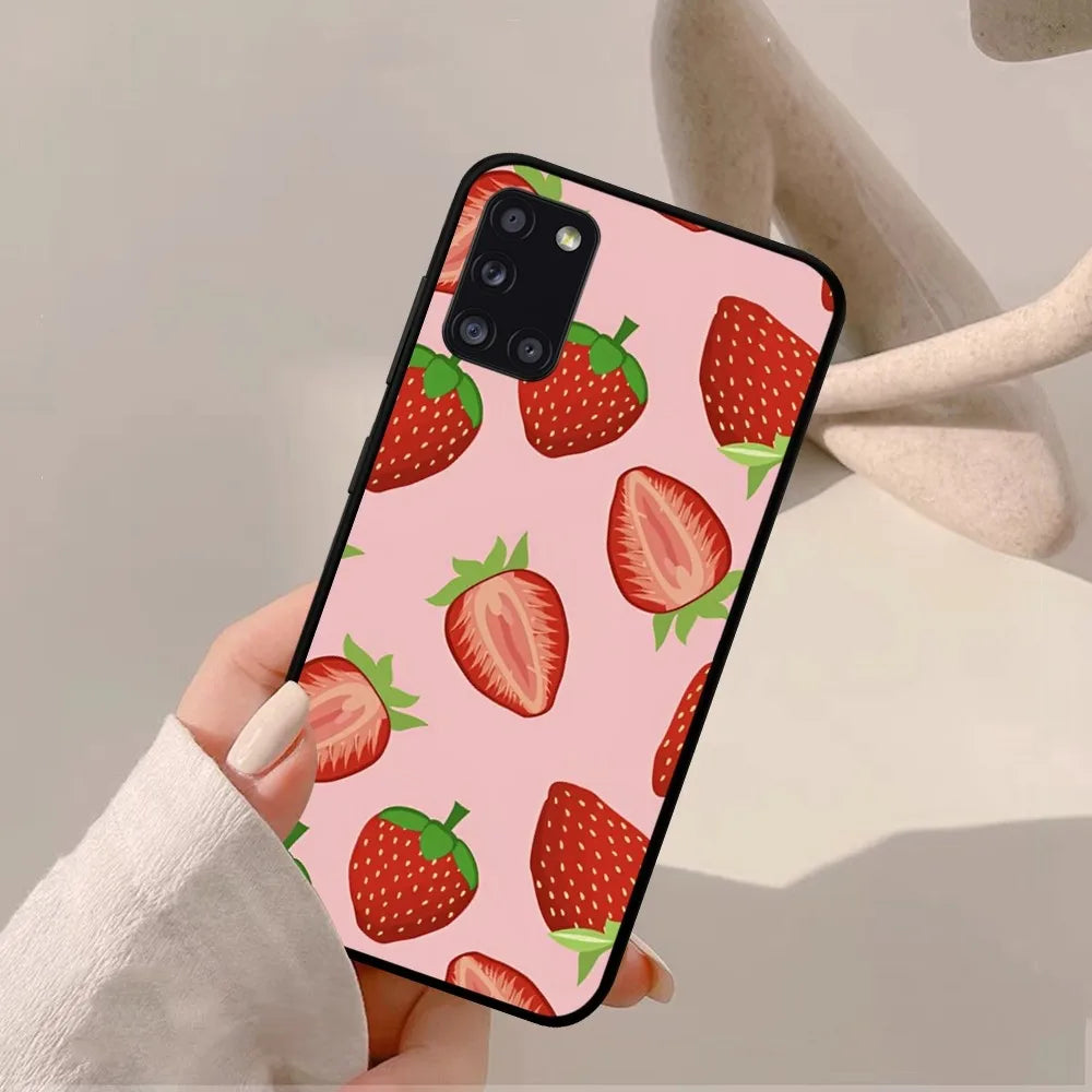 Strawberrie fruit Phone Case For Samsung A 13 21 30 31 32 51 52 53 70 for Huawei Honor 50 60 70 for OPPO vivo