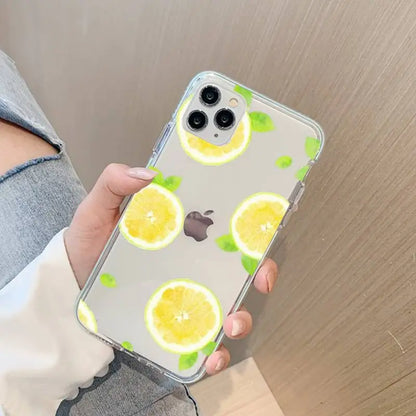 Fruit lemon Phone Case For iPhone 13 14 Pro Max XS XR 12 11 Pro 13 Mini 6 7 8 Plus Soft Clear Back Cover