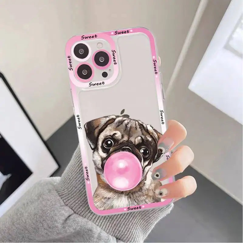 Pug Dog French Bulldog Phone Case for iPhone 11 12 13 Mini Pro Max 14 Pro Max Case shell