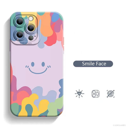 Luxury ice cream Smile Face Case For Samsung S24 S22 Ultra S23 Plus S21 S20 FE A32 A72 A73 A33 A13 A53 A52 A34 A14 A54 5G Cover