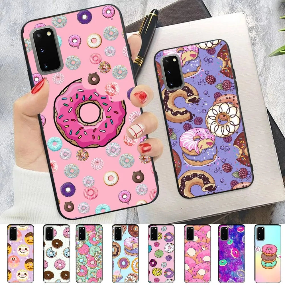 Cartoon Donut Phone Case For Samsung S 9 10 20 21 22 23 30 23plus lite Ultra FE S10lite Fundas