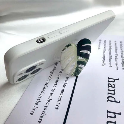 Plant Socket Folding Phone Grip Tok Leaf Acrylic Phone Holder For iPhone Universal Smartphone Griptok Bracket Finger Stand