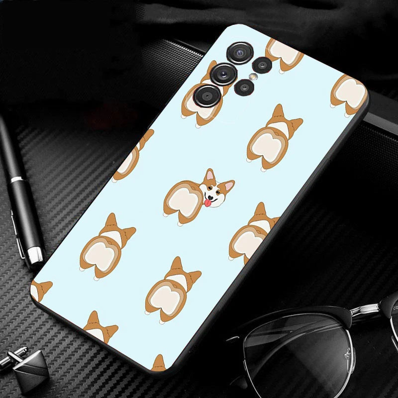 Phone Case for Samsung Galaxy S23 S22 S21 S20 Ultra S20 S22 S21 S10 S9 Plus S10E S20FE Corgi Sexy Cartoon Dog Ass