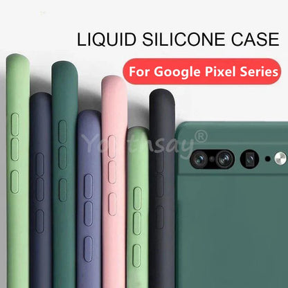 For Google Pixel 7 Pro Case Google Pixel 7 6 8 Pro 7A 6A Cover Fundas Coque Soft Original Liquid Silicone Phone Case Pixel 7 Pro