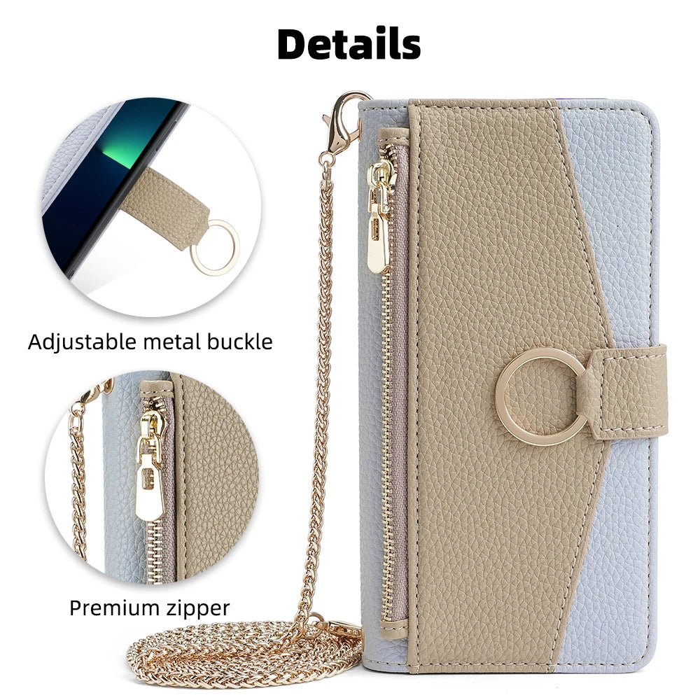 Multi-color Patchwork Fashion Chain Phone Case  for Samsung A71 A71 A70 A80-90 S23 S22 S22 S21 S20 S10 S8 Plus  Ultra Cover