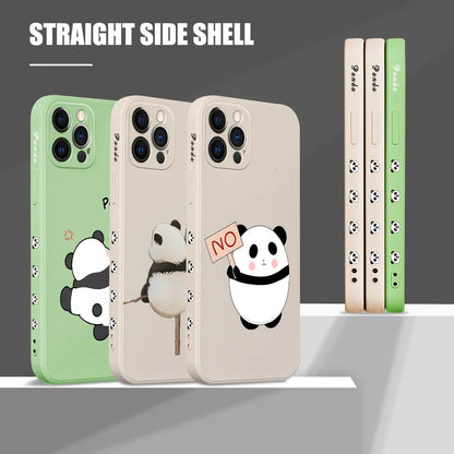 Cute Panda Case For Samsung Galaxy S23 S22 Ultra S20 S21 Plus S21 FE 5G S10 Plus s10e s20 fe Silicone Phone Cover with Lanyard