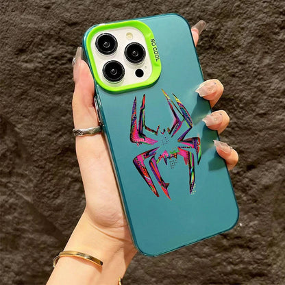 Color Spider Matte Laser Phone Case For iPhone 11 12 13 14 15 Pro Max XS X XR 7 8 15 Plus SE 2020 Shockproof Armour Bumper Cover