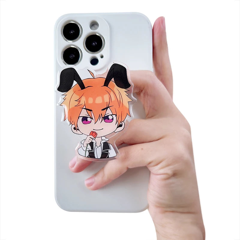 Cute Transparent Acrylic Cartoon Anime Mobile Phone Holder Quadratic enthusiast socket tok stand Grip