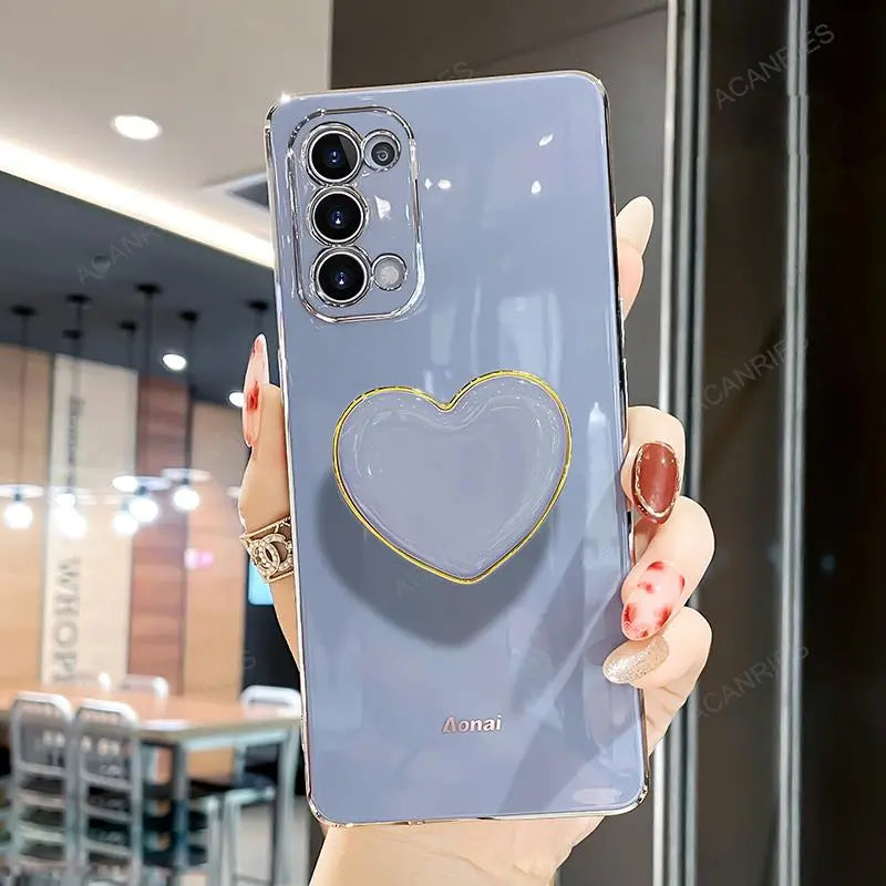 Luxury Love Heart Holder Case For Samsung