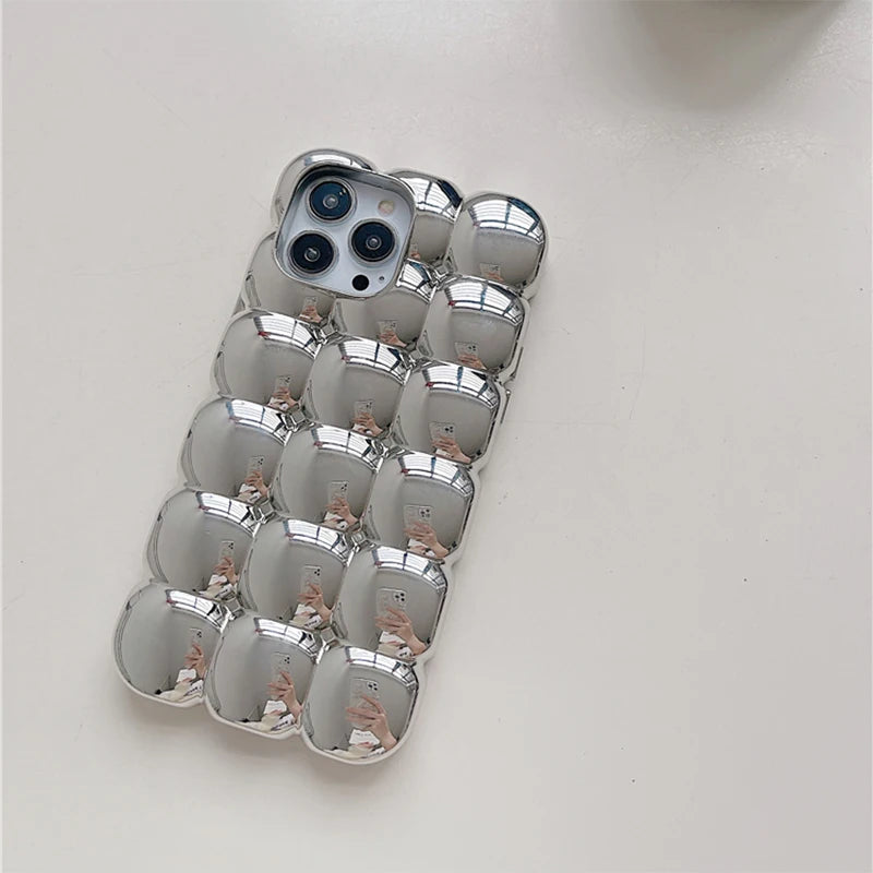 Cute Stylish Bread Chocolate Block 3D Phone Case For iPhone 14 13 12 15 Pro Max 11 Glossy Protective Cover Fundas