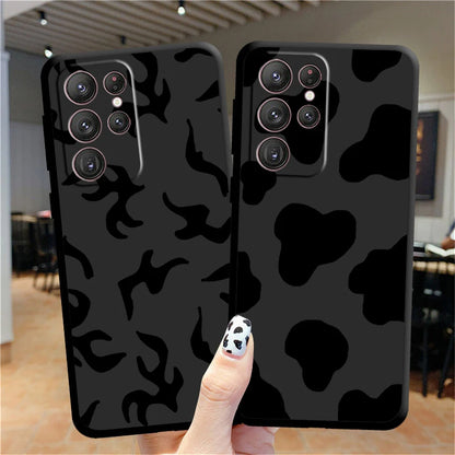 Fashion Pattern Logo Phone Case For Samsung S23 S22 S21 S20 FE Ultra Pro Lite S10 S9 S8 5G Plus Black Soft Cover