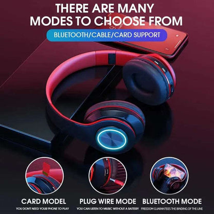 B39 Headphone With Wireless Bluetooth Colorful Light Pluggable Card Game Music Movement