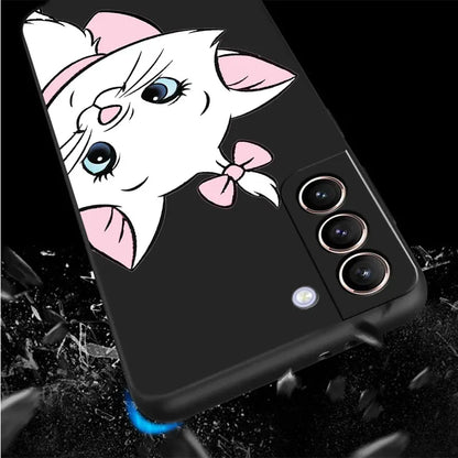 Disney Marie Cat Cute Phone Case for Samsung Galaxy S20 S22 A22 S21 A32 Note 20 Ultra 10 Plus 8 9 A72 TPU Soft Cover Cases