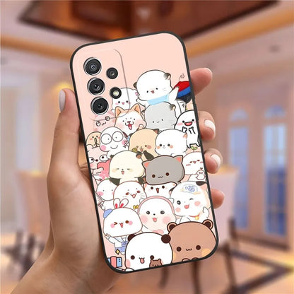 Fun Cartoon Peach Mochi Cat Phone Case For Samsung Galaxy S23 S22 S10 S20 S30 S21 S8 S9 Pro Plus Ultra Fe Design Back Cover