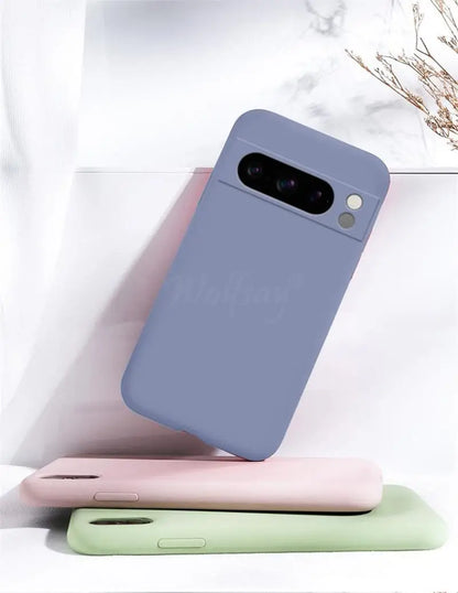 For Google Pixel 8 Pro Case Pixel 9 Pro XL Cover Liquid Silicone Rubber Protector TPU Case Pixel 8 Pro 8A 7A 7 6A 6 Pro Case