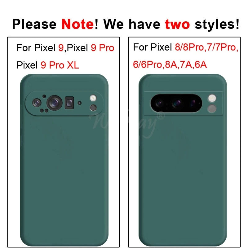 For Google Pixel 8 Pro Case Pixel 9 Pro XL Cover Liquid Silicone Rubber Protector TPU Case Pixel 8 Pro 8A 7A 7 6A 6 Pro Case