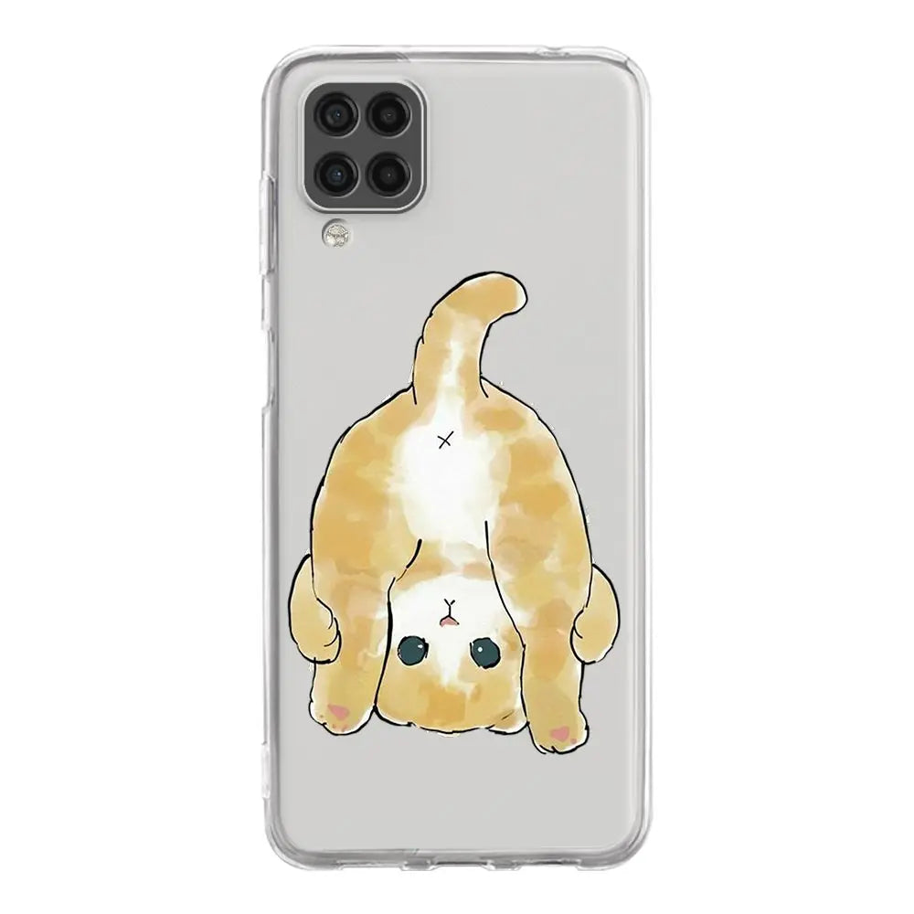 Cute Cat Art Cartoon Phone Case For Samsung Galaxy A13 A33 A73 A53 A23 A51 A71 A21S A12 A11 A31 A41 A03S A22 A52 A32 5G Cover