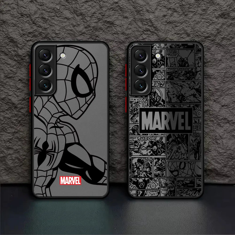 Phone Case for Samsung Galaxy S23 FE S20 FE S9 S21 S22 S24 Plus S23 Ultra S10 Plus Marvel Spiderman Ironman Bumper Cover Luxury
