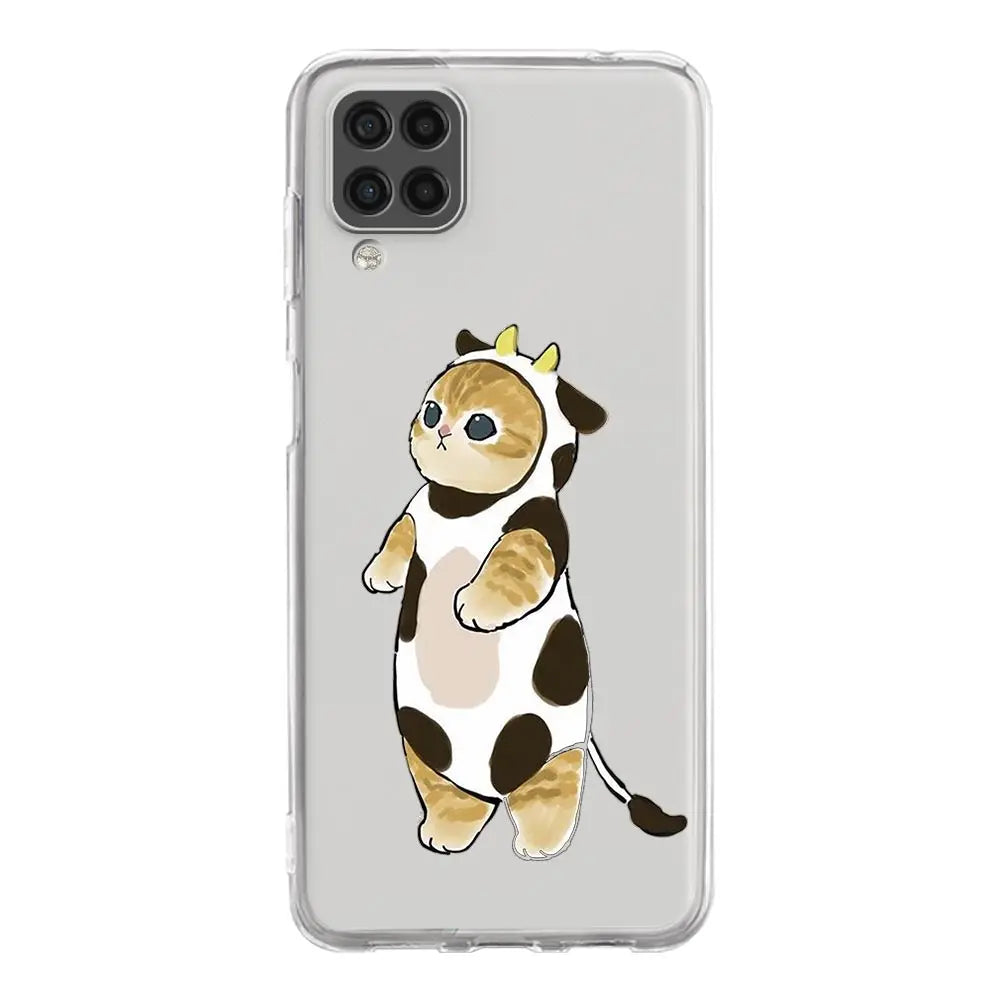 Cute Cat Art Cartoon Phone Case For Samsung Galaxy A13 A33 A73 A53 A23 A51 A71 A21S A12 A11 A31 A41 A03S A22 A52 A32 5G Cover