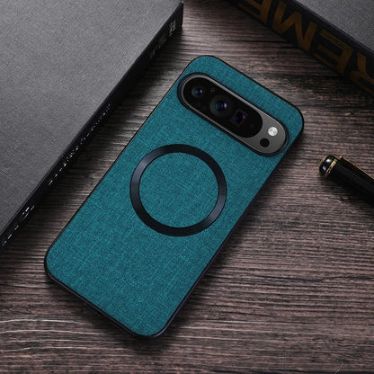 For Pixel 8A Case Fabric Cloth MagSafe Case For Google Pixel 9 XL 9XL 8 7 6 Pro 8A 7A 6A Magnetic Charging PC Shockproof Cover