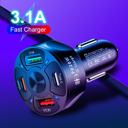 Olaf Dual USB C Car Charger Fast Charging USB PD QC3.0 Type C Fast Charger For iPhone Samsung Xiaomi Car Phone Charger Adapter