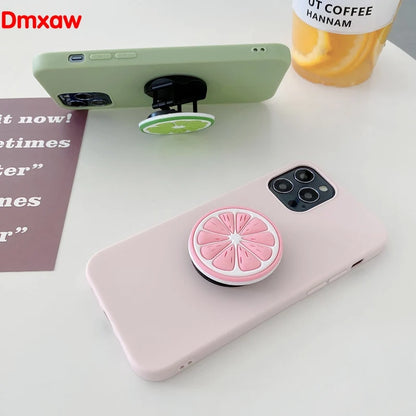 3D Luxury Cartoon fruit Holder Cover for iPhone 13 12 MiNi XS 11 Pro Max X XR 6 6S 7 8 plus SE 5 5S Case Phone Holder Cute Peach