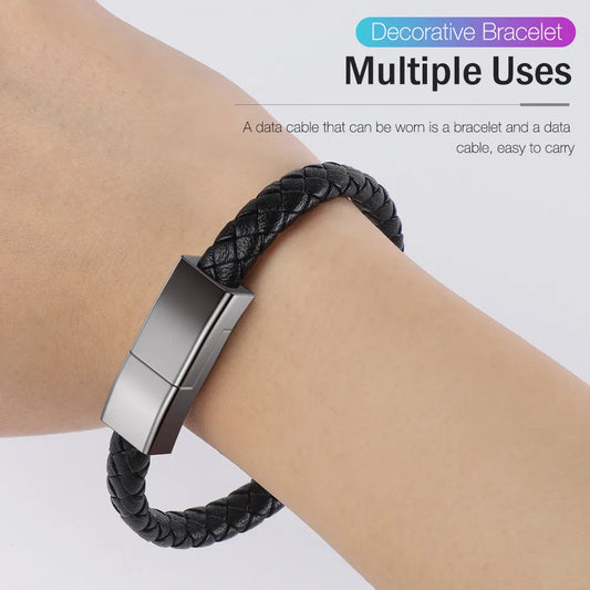 Bracelet USB Cable Portable Fast Charging USB Micro Type C Charger Cord For iPhone 13 12 11 Pro Max X Samsung Xiaomi Huawei