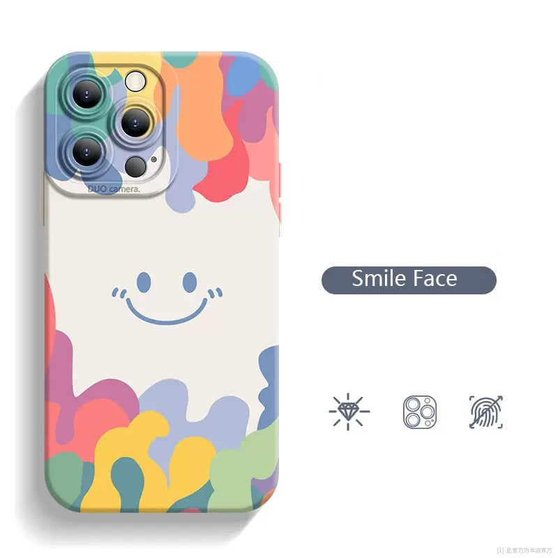 Luxury ice cream Smile Face Case For Samsung S24 S22 Ultra S23 Plus S21 S20 FE A32 A72 A73 A33 A13 A53 A52 A34 A14 A54 5G Cover